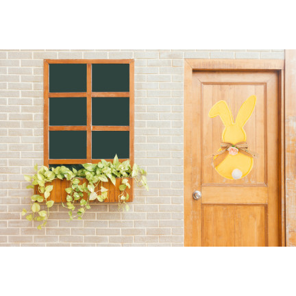 TG76734-2 Hasen-Anhänger, Osterdekoration, Osterhase, gelber Stoff