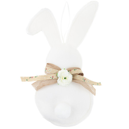 TG76734-1 Hasen-Anhänger, Osterdekoration, Osterhase, weißer Stoff