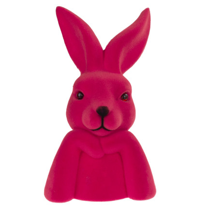 TG76817-4 Velours-Hase, Osterhase, beflockter Hase, Dekoration für einen 27cm großen dekorativen Tafelaufsatz