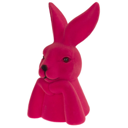 TG76817-4 Velours-Hase, Osterhase, beflockter Hase, Dekoration für einen 27cm großen dekorativen Tafelaufsatz