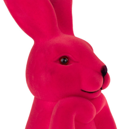 TG76817-4 Velours-Hase, Osterhase, beflockter Hase, Dekoration für einen 27cm großen dekorativen Tafelaufsatz