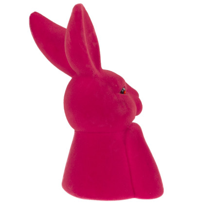 TG76817-4 Velours-Hase, Osterhase, beflockter Hase, Dekoration für einen 27cm großen dekorativen Tafelaufsatz