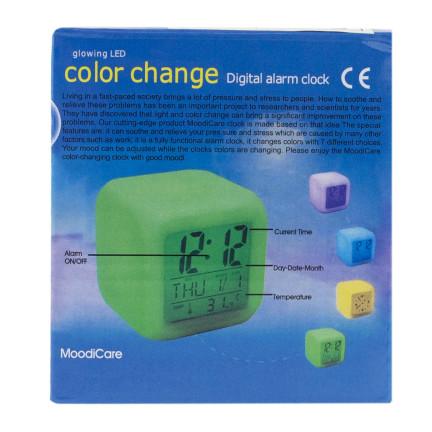 TG77583 WECKER CHAMÄLEON LCD LEUCHTET MIT THERMOMETER KALENDER