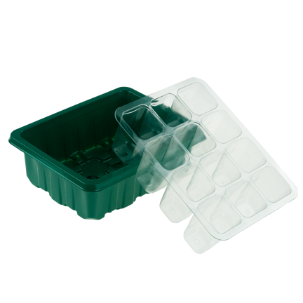 TG77615 Set aus 5 Mini-Setzlingsgewächshäusern mit LED-Beleuchtung, ideal für Keimung und Pflanzenwachstum, Startertrays