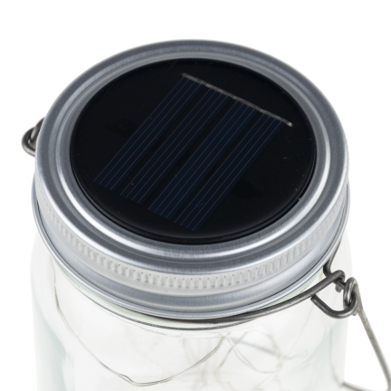 TG77618 LED-Gartenlampe, Solar-Hängelaterne, Glasgefäß, Draht 10 led warmweiß