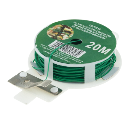 TG77619 Gartendraht, Gartenstrumpfband, Seil mit Abschneider 20m