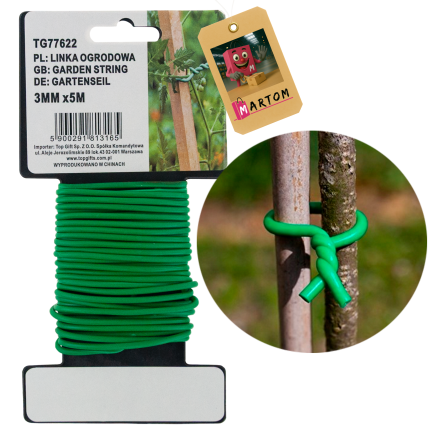 TG77622 Gartenseil, 3 mm Draht, 5 m, zum Aufbinden