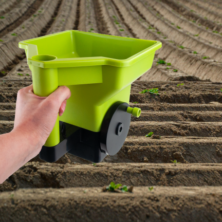 TG77629 Drillmaschine für Dünger und Saatgut, verstellbarer Handstreuer, tragbare Sämaschine für Gras