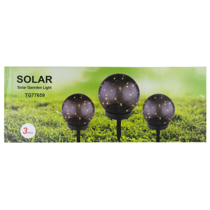 TG77659 LED-SOLARLAMPEN 3TLG. ANGETRIEBENE KUGELN POL SOLARLAMPE SET SENSOR