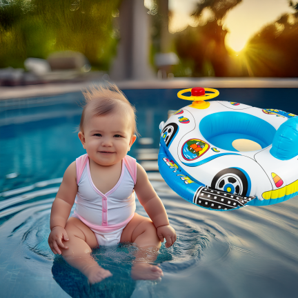 TG77791 KINDERSCHWIMMRAD-PONTONAUTO MIT LENKRAD