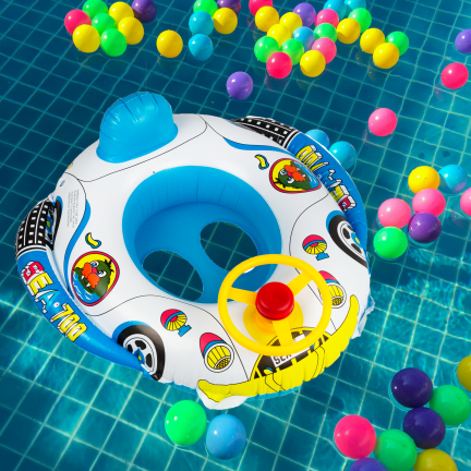 TG77791 KINDERSCHWIMMRAD-PONTONAUTO MIT LENKRAD