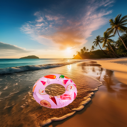 TG77797 AUFBLASBARES SCHWIMMRAD STRANDRAD FÜR DEN POOL ROSA