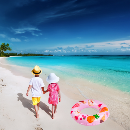 TG77797 AUFBLASBARES SCHWIMMRAD STRANDRAD FÜR DEN POOL ROSA