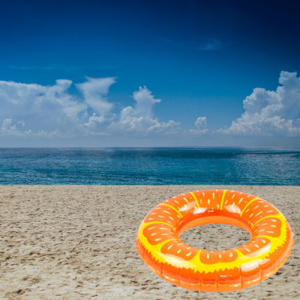TG77798 AUFBLASBARES RAD ORANGE FÜR SCHWIMMEN STRAND KINDERBECKEN