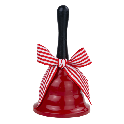 TG78068 – rote Metallglocke mit Schleife – elegante Weihnachtsdekoration