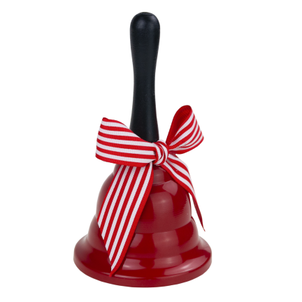 TG78068 – rote Metallglocke mit Schleife – elegante Weihnachtsdekoration