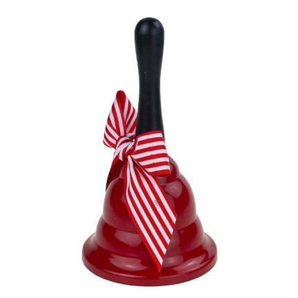 TG78068 – rote Metallglocke mit Schleife – elegante Weihnachtsdekoration