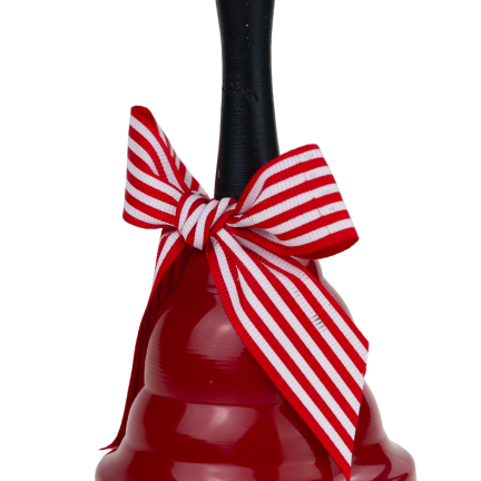 TG78068 – rote Metallglocke mit Schleife – elegante Weihnachtsdekoration