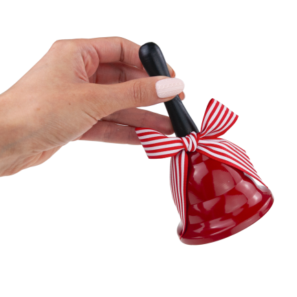 TG78068 – rote Metallglocke mit Schleife – elegante Weihnachtsdekoration