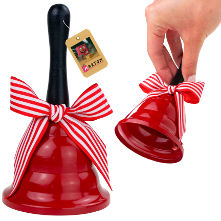 TG78068 – rote Metallglocke mit Schleife – elegante Weihnachtsdekoration