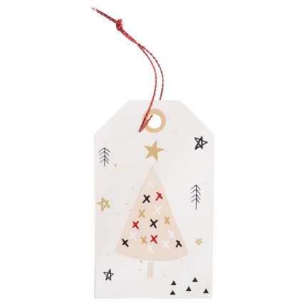 Geschenkanhänger, Geschenkanhänger aus Papier, weihnachtliche Motive, verschiedene Designs, 24 Stück