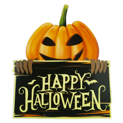 Hängende Dekoration für Tür Fenster, Papier, orange, Kürbisse, Halloween-Thema, Satz von 3 Kürbisse