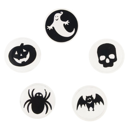 Projektor-Taschenlampe mit Kappen, Kunststoff, Mix aus Halloween-Motiven, batteriebetrieben, 5 Motive, Set