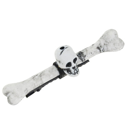Haarspangen, Halloween Dekoration, Verkleidungszubehör, Design mit Totenköpfen, Skelett, 2er Set.