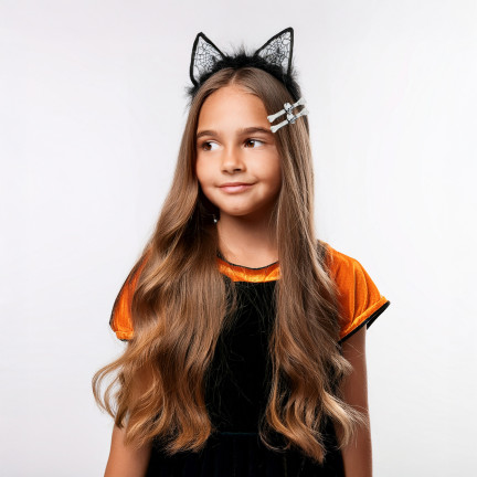 Haarspangen, Halloween Dekoration, Verkleidungszubehör, Design mit Totenköpfen, Skelett, 2er Set.