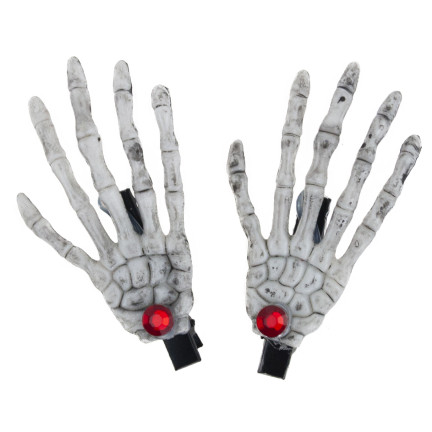 Haarspangen, Halloween Dekoration, Verkleidungszubehör, Design mit Totenköpfen, Skelett, 2er Set.