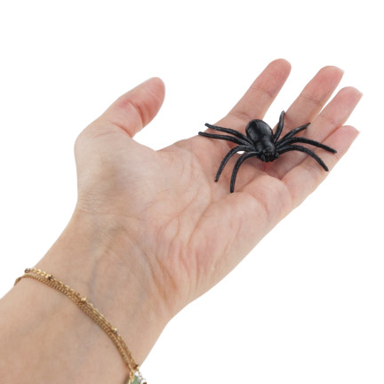 Künstliche Spinnen, schwarz, Halloween Dekoration, schwarze Tarantel, 8er Set, 8cm