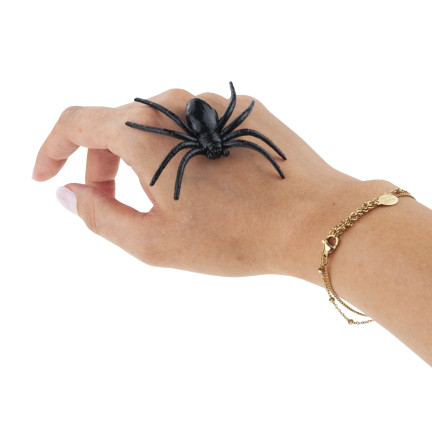 Künstliche Spinnen, schwarz, Halloween Dekoration, schwarze Tarantel, 8er Set, 8cm