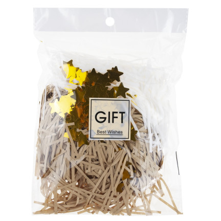 Geschenkfüllung, Heu, Sisal, Dekoration, mit Sternchen, umweltfreundlich, 30 g