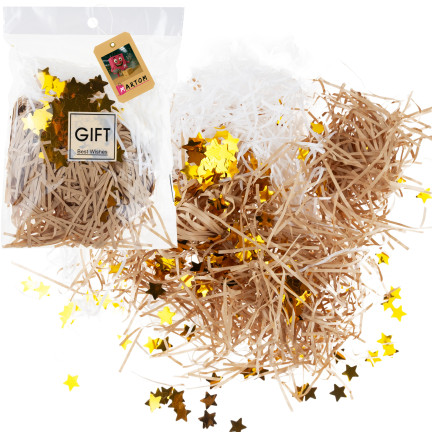 Geschenkfüllung, Heu, Sisal, Dekoration, mit Sternchen, umweltfreundlich, 30 g