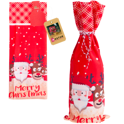 TG78760 Flaschenhülle, Beutel, Verpackung, Etui, Weihnachtsartikel, Nikolausgeschenk