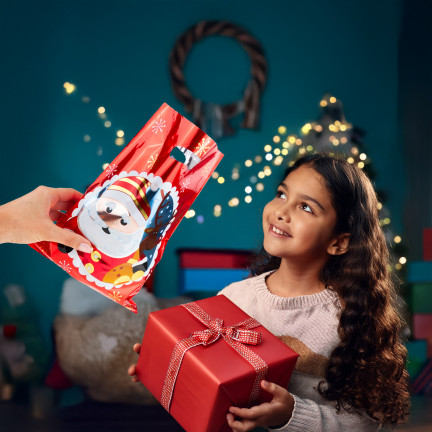 Geschenkbeutel, Geschenktüten, Plastiktüten, Nikolaus- und Weihnachtsartikel, 10er-Set. 