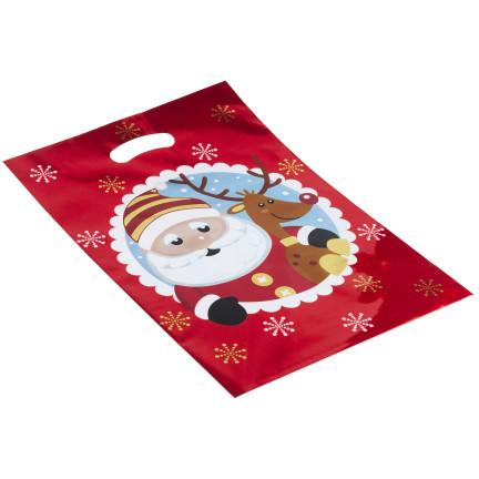 Geschenkbeutel, Geschenktüten, Plastiktüten, Nikolaus- und Weihnachtsartikel, 10er-Set. 
