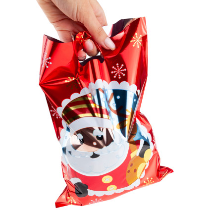 Geschenkbeutel, Geschenktüten, Plastiktüten, Nikolaus- und Weihnachtsartikel, 10er-Set. 