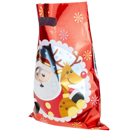 Geschenkbeutel, Geschenktüten, Plastiktüten, Nikolaus- und Weihnachtsartikel, 10er-Set. 