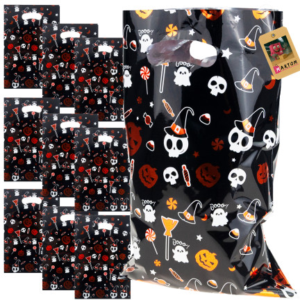Bonbontüten, Geschenktüten, Folientüten, gemischte Designs, Halloween-Dekoration, 10er-Set.