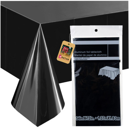 Tischdecke, Folie, schwarz, Halloween Dekoration, Party Dekoration, Größe 137×183 cm