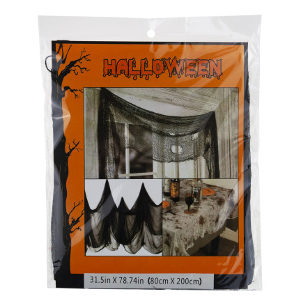 Künstliches Spinnennetz, schwarzes Netz, Halloween-Dekoration, universell einsetzbar, Größe 80x200 cm