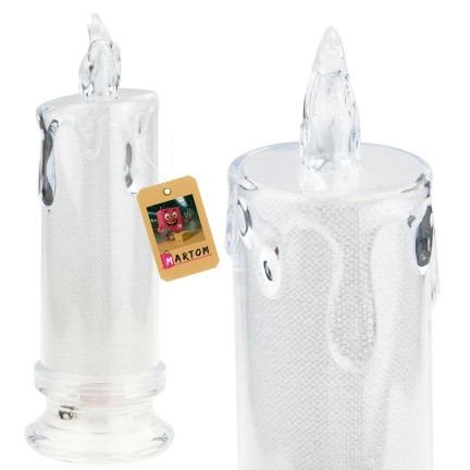 TG79053 ELEKTRISCHE KERZE NACHFÜLLEN KERZE BATTERIE LED GLITTER 18CM