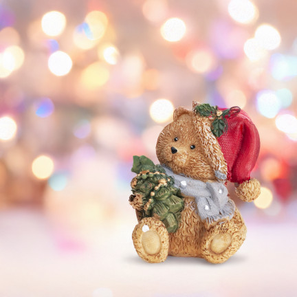 TG79572-1 TEDDYBÄR POLYRESIN WEIHNACHTSDEKORATION TEDDYBÄR FIGÜRCHEN