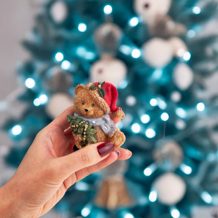 TG79572-1 TEDDYBÄR POLYRESIN WEIHNACHTSDEKORATION TEDDYBÄR FIGÜRCHEN