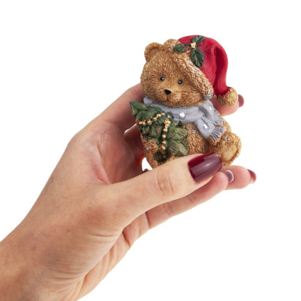 TG79572-1 TEDDYBÄR POLYRESIN WEIHNACHTSDEKORATION TEDDYBÄR FIGÜRCHEN