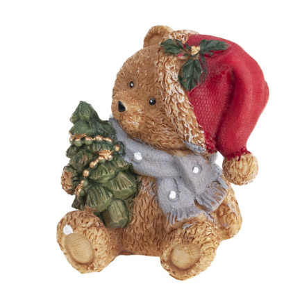 TG79572-1 TEDDYBÄR POLYRESIN WEIHNACHTSDEKORATION TEDDYBÄR FIGÜRCHEN