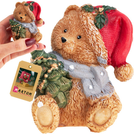 TG79572-1 TEDDYBÄR POLYRESIN WEIHNACHTSDEKORATION TEDDYBÄR FIGÜRCHEN