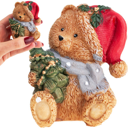 TG79572-1 TEDDYBÄR POLYRESIN WEIHNACHTSDEKORATION TEDDYBÄR FIGÜRCHEN