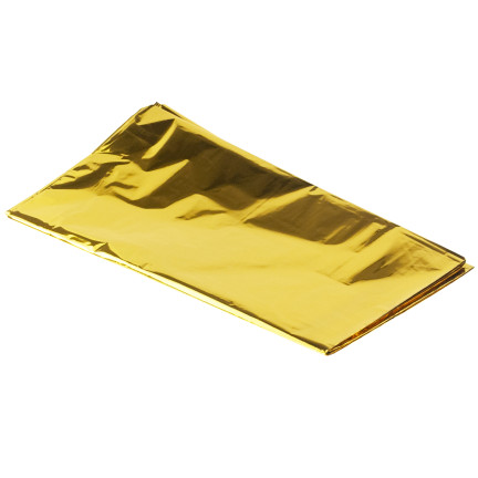 Weihnachtstischdecke, aus Folie, goldfarben, glänzend, Tischdekoration, 137×274 cm